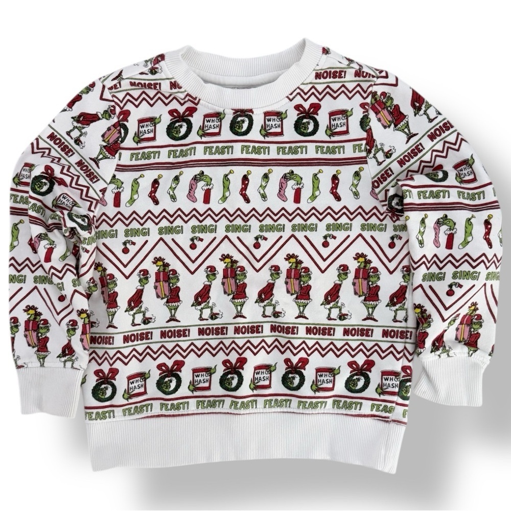 Hanna Andersson x Grinch Cotton Sweatshirt Sz 4 (100cm) Dr Seuss Christmas